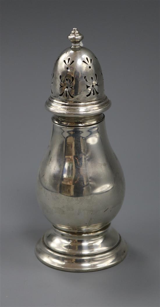 A George V silver sugar sifter, 16.2cm.